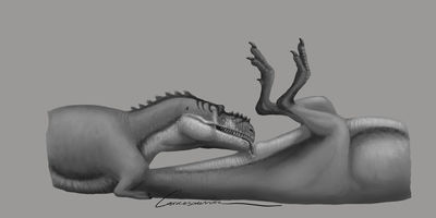 Tenderness Of An Albertosaurus Tongue 2
art by carnosaurian
Keywords: dinosaur;theropod;albertosaurus;male;female;feral;M/F;cloaca;oral;cloacal_penetration;spooge;carnosaurian