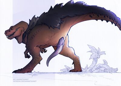Anjanath
art by ket-dawnatsunset
Keywords: videogame;monster_hunter;dinosaur;theropod;tyrannosaurus_rex;trex;anjanath;male;feral;solo;penis;ket-dawnatsunset