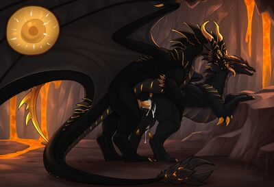Volcanic Romance
art by zenrii
Keywords: dragon;dragoness;male;female;feral;M/F;penis;from_behind;vaginal_penetration;internal;spooge;zenrii