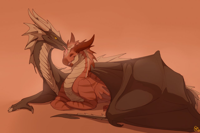 Lovers
art by khyaber
Keywords: dragon;dragoness;byzil;male;female;feral;M/F;romance;non-adult;khyaber