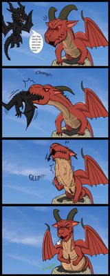 Grigori Vore
art by norman_shaperd
Keywords: comic;videogame;skyrim;dragons_dogma;dragon;wyvern;grigori;male;feral;humor;vore;non-adult;norman_shaperd