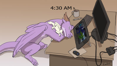 Tired
art by kodardragon
Keywords: dragon;male;dragoness;female;feral;humor;non-adult;kodardragon