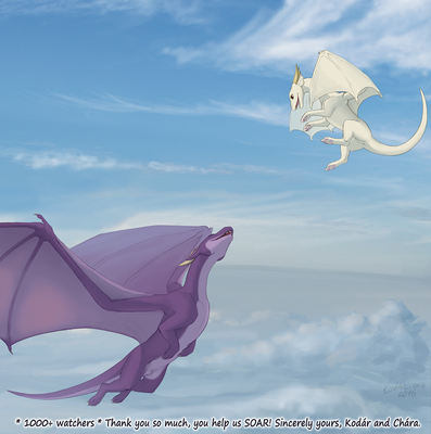 Soar
art by kodardragon
Keywords: dragon;dragoness;male;female;feral;non-adult;kodardragon