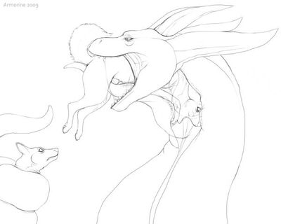 Dragon Vore
art by armorine
Keywords: dragon;feral;male;M/M;oral;suggestive;internal;vore;armorine