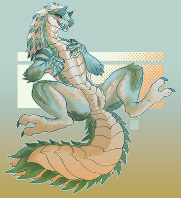 Tobi-Kadachi
art by 1oi
Keywords: videogame;monster_hunter;dragoness;tobi-kadachi;female;feral;solo;vagina;1oi