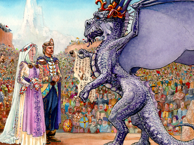 Monarch's Wedding
unknown artist
Keywords: videogame;king_of_dragon_pass;dragon;feral;human;woman;man;male;female;non-adult
