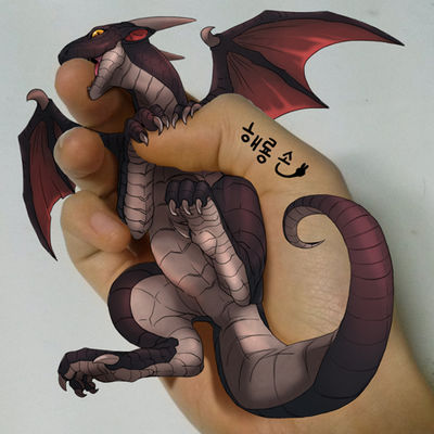 Hatchling in Hand
art by hae_ryong
Keywords: dragon;feral;hatchling;solo;human;non-adult;hae_ryong