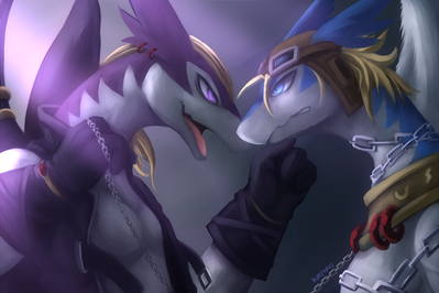 Shiron and Ranshin
art by nurinaki
Keywords: videogame;legendz;dragon;shiron;ranshin;male;anthro;non-adult;nurinaki