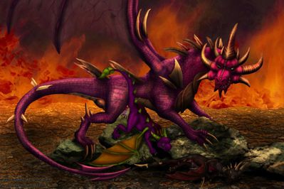Spyro x Malefor
art by grimm
Keywords: videogame;spyro_the_dragon;dragon;malefor;spyro;male;feral;M/M;penis;from_behind;anal;spooge;grimm