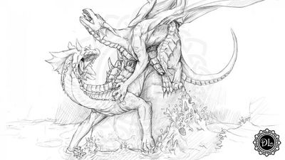 Dragons Coupling
art by unknown artist
Keywords: dragon;dragoness;male;female;feral;M/F;from_behind