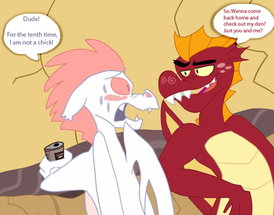 Garble and Fizzle
art by kl0ndike
Keywords: comic;cartoon;my_little_pony;mlp;dragon;garble;fizzle;male;anthro;M/M;suggestive;humor;kl0ndike