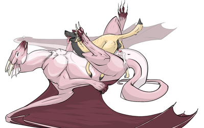 Dog and Dragoness
art by sixshades
Keywords: dragoness;furry;canine;dog;male;female;feral;M/F;penis;missionary;vaginal_penetration;spooge;sixshades