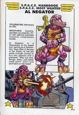 Al Negator
unknown artist
Keywords: cartoon;bucky_o_hare;crocodilian;alligator;al_negator;male;anthro;solo;non-adult