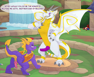 Another Kind of Release
art by Smiz
Keywords: videogame;spyro_the_dragon;dragon;spyro;male;feral;anthro;M/M;penis;suggestive;Smiz