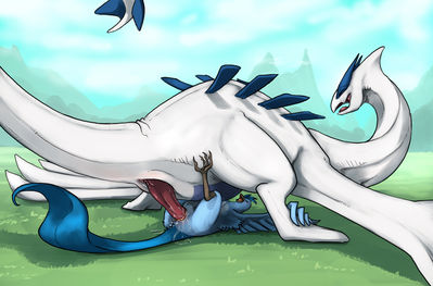 Articuno and Lugia Mating
art by syrinoth
Keywords: anime;pokemon;avian;bird;articuno;lugia;male;female;anthro;M/F;penis;missionary;cloacal_penetration;spooge;syrinoth
