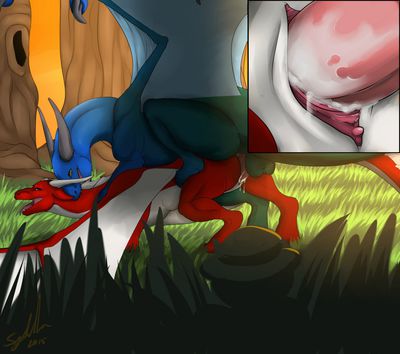 Sonariss and Kal Mating
art by azulalapis
Keywords: dragon;dragoness;male;female;feral;M/F;from_behind;penis;vaginal_penetration;closeup;spooge;azulalapis