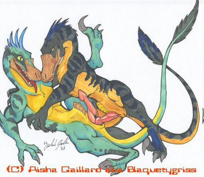 Raptor Passion
art by blaquetygriss
Keywords: dinosaur;theropod;raptor;deinonychus;male;anthro;M/M;missionary;penis;cloaca;anal;blaquetygriss