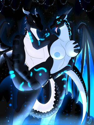 Darkstalker and Korbin (Wings_of_Fire)
art by BluDraconoid
Keywords: wings_of_fire;nightwing;icewing;hybrid;darkstalker;dragon;dragoness;male;female;anthro;breasts;M/F;penis;from_behind;vaginal_penetration;BluDraconoid