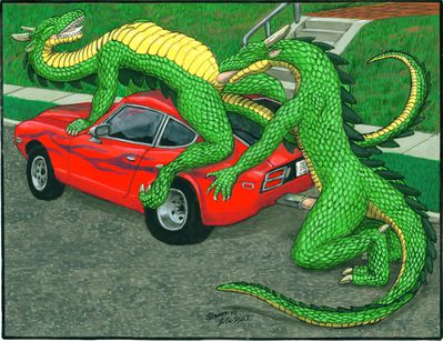 Dragon Fucking A Car 2
art by omegaltd
Keywords: dragon;male;feral;M/M;penis;oral;masturbation;car;humor;omegaltd