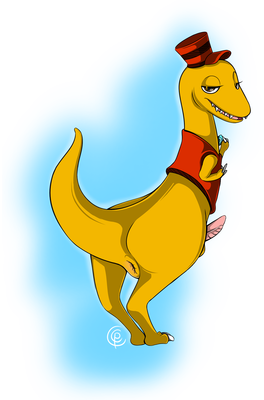 Dinosaur Train Conductor
art by CocampPlus
Keywords: cartoon;dinosaur_train;dinosaur;theropod;troodon;the_conductor;male;anthro;solo;penis;CocampPlus