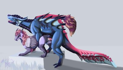 Cormyrian and Suzail
art by zikeny
Keywords: videogame;monster_hunter;leviathan;dragon;dragoness;male;female;feral;M/F;penis;from_behind;vaginal_penetration;spooge;zikeny