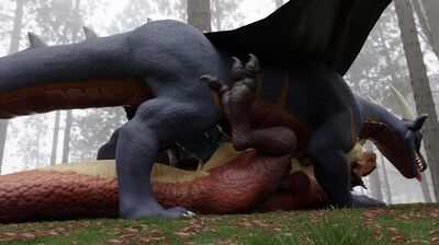 Prehistoric Breeding
art by CryptoCrisis
Keywords: dragon;dinosaur;theropod;tyrannosaurus_rex;trex;male;female;feral;M/F;penis;missionary;vaginal_penetration;cgi;spooge;CryptoCrisis