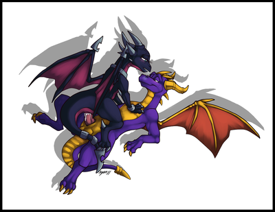 Spyro Mating With Cynder
art by kayla-na
Keywords: videogame;spyro_the_dragon;spyro;cynder;dragon;dragoness;male;female;anthro;M/F;penis;cowgirl;vaginal_penetration;spooge;kayla-na