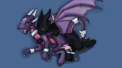 Cynder and Toothless Mating
unknown artist
Keywords: videogame;spyro_the_dragon;how_to_train_your_dragon;night_fury;toothless;cynder;dragon;dragoness;male;female;feral;M/F;penis;spoons;vaginal_penetration;spooge