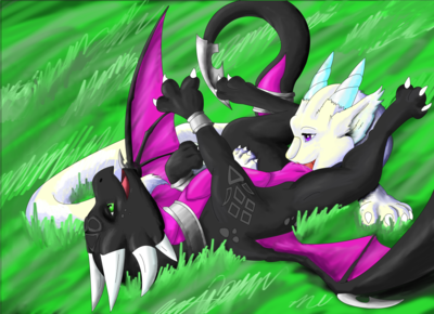 Cynder Pleasured
art by hyruzon
Keywords: videogame;spyro_the_dragon;cynder;dragon;dragoness;male;female;anthro;M/F;oral;vagina;hyruzon