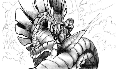 Pleasuring a Najarala
art by daftpatriot
Keywords: beast;videogame;monster_hunter;dragon;wyvern;najarala;feral;human;man;male;M/M;penis;hemipenis;macro;masturbation;spooge;daftpatriot