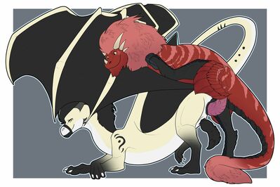 Tarkir and Arwuld
art by Dahurg_The_Dragon
Keywords: dragon;male;feral;M/M;penis;from_behind;anal;Dahurg_The_Dragon