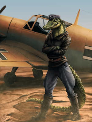 Alligator Pilot
art by dark_ice_wolf
Keywords: crocodilian;alligator;male;anthro;solo;non-adult;dark_ice_wolf