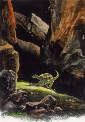 Hadrosaurs Mating
art by Ron Embleton
Keywords: dinosaur;hadrosaur;male;female;feral;M/F;from_behind;ron_embleton