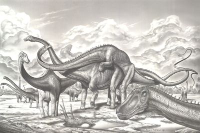 Diplodocus Sex
art by paleopastori
Keywords: dinosaur;sauropod;diplodocus;male;female;feral;M/F;from_behind;paleopastori