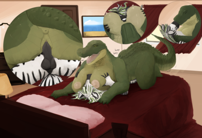 Hard Scales, Soft Heart
art by DoctorDJ
Keywords: crocodilian;alligator;female;anthro;breasts;furry;equine;zebra;male;M/F;penis;cowgirl;vaginal_penetration;closeup;DoctorDJ