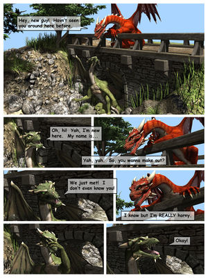 Encounter (page 1)
art by wooky
Keywords: comic;dragon;male;feral;M/M;suggestive;cgi;wooky