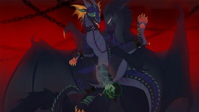 A Tight Fit, Round 4 (Wings_of_Fire)
art by FeanorDark
Keywords: wings_of_fire;rainwing;dragon;dragoness;male;female;feral;M/F;bondage;penis;reverse_cowgirl;vaginal_penetration;internal;spooge;FeanorDark