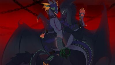 A Tight Fit, Round 3 (Wings_of_Fire)
art by FeanorDark
Keywords: wings_of_fire;rainwing;dragon;dragoness;male;female;feral;M/F;bondage;penis;reverse_cowgirl;vaginal_penetration;internal;FeanorDark