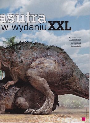 Kamasutra XXL 3
article by marzenna_nowakowska
Keywords: dinosaur;theropod;tyrannosaurus_rex;trex;male;female;feral;M/F;from_behind;article;focus_ekstra;magazine;marzenna_nowakowska