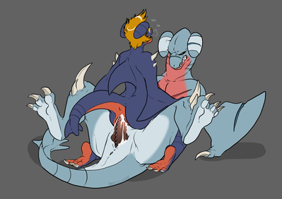 Gabite and Garchomp Mating
art by leelee
Keywords: anime;pokemon;dragon;dragoness;garchomp;gabite;male;female;anthro;M/F;penis;cowgirl;vaginal_penetration;spooge;leelee