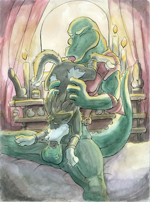 Gator and Wolf 69
art by furfragged
Keywords: videogame;legend_of_zelda;wolf_link;lizalfos;crocodilian;alligator;furry;canine;wolf;male;anthro;M/M;penis;oral;69;furfragged