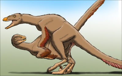 Raptors Mating
art by orbyss
Keywords: dinosaur;theropod;raptor;deinonychus;male;female;feral;M/F;penis;cloaca;from_behind;spooge;orbyss