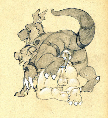 Guilmon x Gabumon Anal
art by tush
Keywords: anime;digimon;dragon;furry;canine;gabumon;guilmon;male;anthro;M/M;penis;from_behind;anal;tush