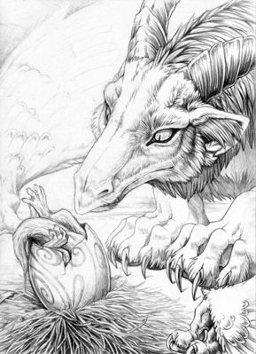 Hatching
art by hibbary
Keywords: dragoness;female;feral;egg;hatchling;non-adult;hibbary