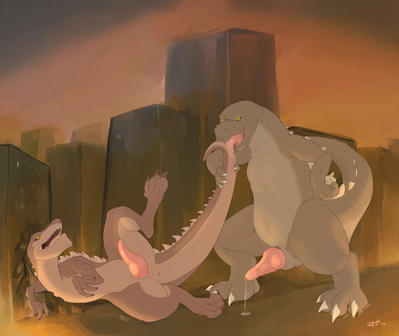 Zilla vs Godzilla
art by jetshark
Keywords: godzilla;zilla;gojira;feral;male;M/M;penis;suggestive;spooge;jetshark