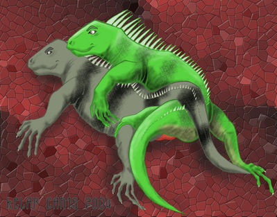 Iguanas Mating
art by kelar
Keywords: lizard;iguana;male;female;feral;M/F;penis;hemipenis;from_behind;kelar