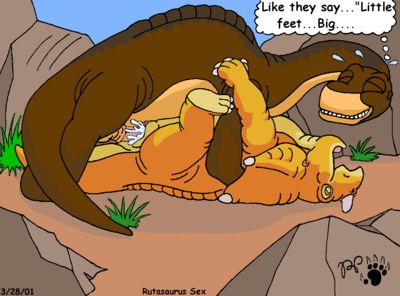 Rutasaurus Sex
art by Kthanid
Keywords: cartoon;land_before_time;lbt;dinosaur;sauropod;apatosaurus;ceratopsid;triceratops;littlefoot;cera;male;female;anthro;M/F;penis;missionary;vaginal_penetration;spooge;Kthanid