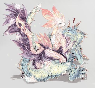 Lagiacrus and Mizutsune
art by maya_katagiri
Keywords: videogame;monster_hunter;dragon;dragoness;lagiacrus;mizutsune;male;female;feral;M/F;penis;cowgirl;vaginal_penetration;maya_katagiri