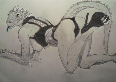 Lucy
art by lokidragon
Keywords: videogame;skyrim;reptile;argonian;female;anthro;breasts;solo;lokidragon
