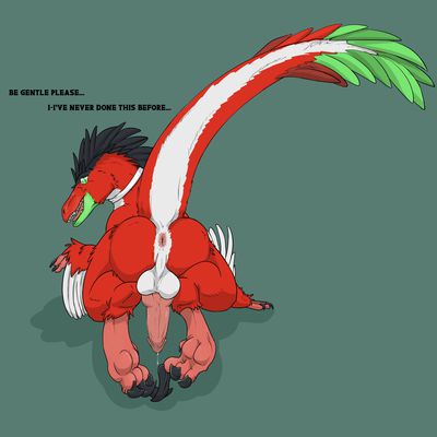 First Time
art by LykenZealot
Keywords: dinosaur;thereopod;raptor;male;feral;anthro;solo;penis;presenting;spooge;LykenZealot